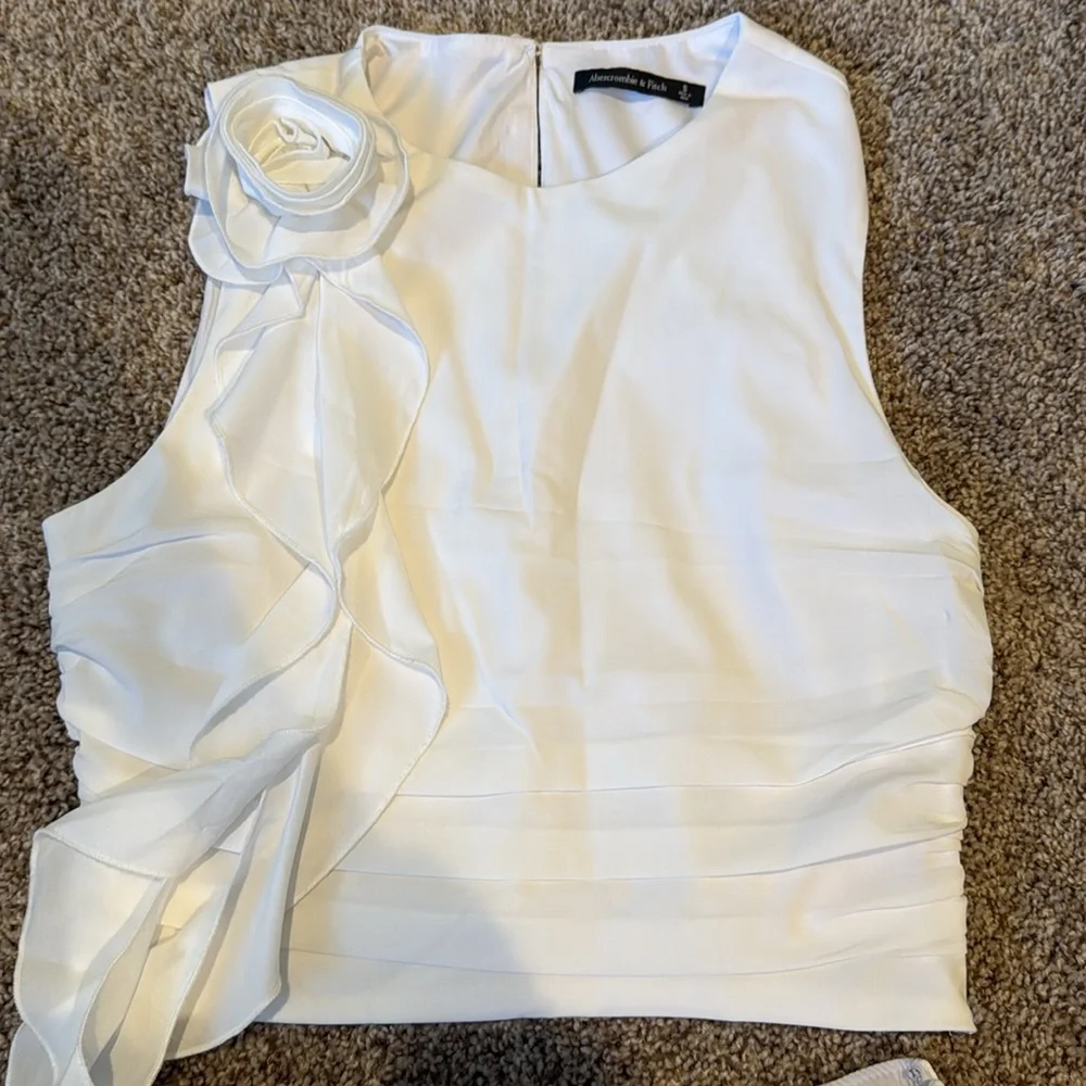 Abercrombie & Fitch White Two-Piece Ruffle Dress Set - Picture 3 of 6
